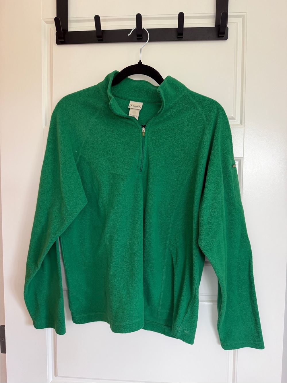 L.L. Bean Green Quarter-Zip Fleece Pullover